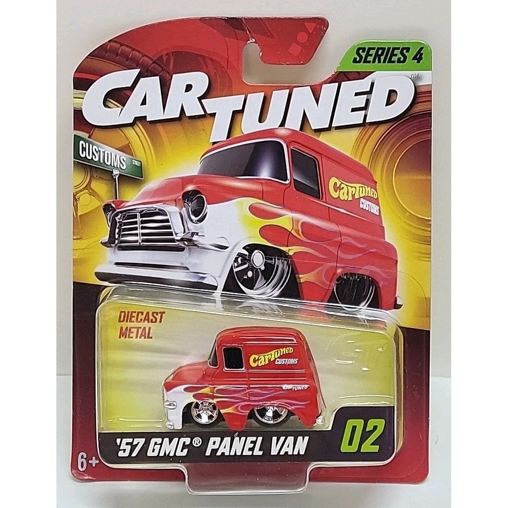 CAR TUNED '57 GMC Panel Van Series 4 Diecast‎ Metal Red Flames NIP #02 Toy